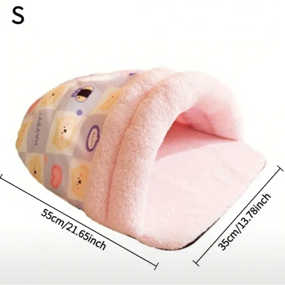 New Cozy Pink Cat or Dog Bed. Note: bed lies flat and pet goes into it.